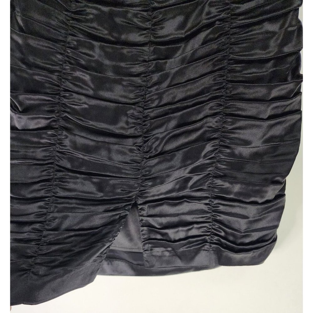 Express Dress Womens 4 Black Draped Strapless Silk Mini Dress - Picture 8 of 15